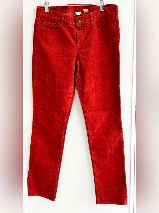 J. Crew Pants - J. Crew Women's Rust Red Skinny Corduroy Pants City Fit Sz 30